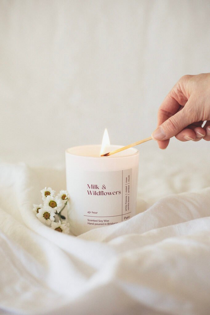 Candle (White) - Milk and Wildflowers