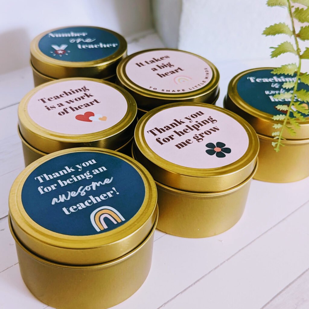 Teacher's Gold Gift Tin (with custom label)