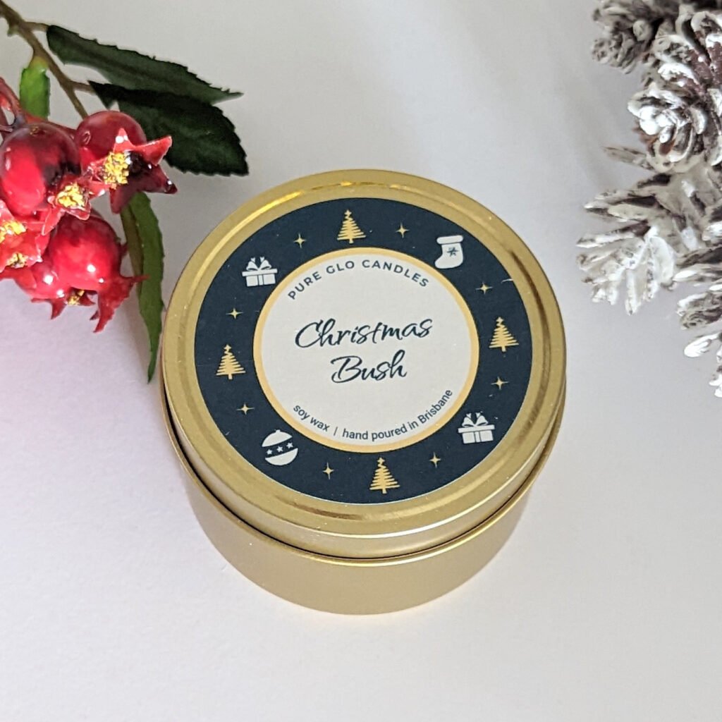 Christmas gold travel tin - Christmas Bush